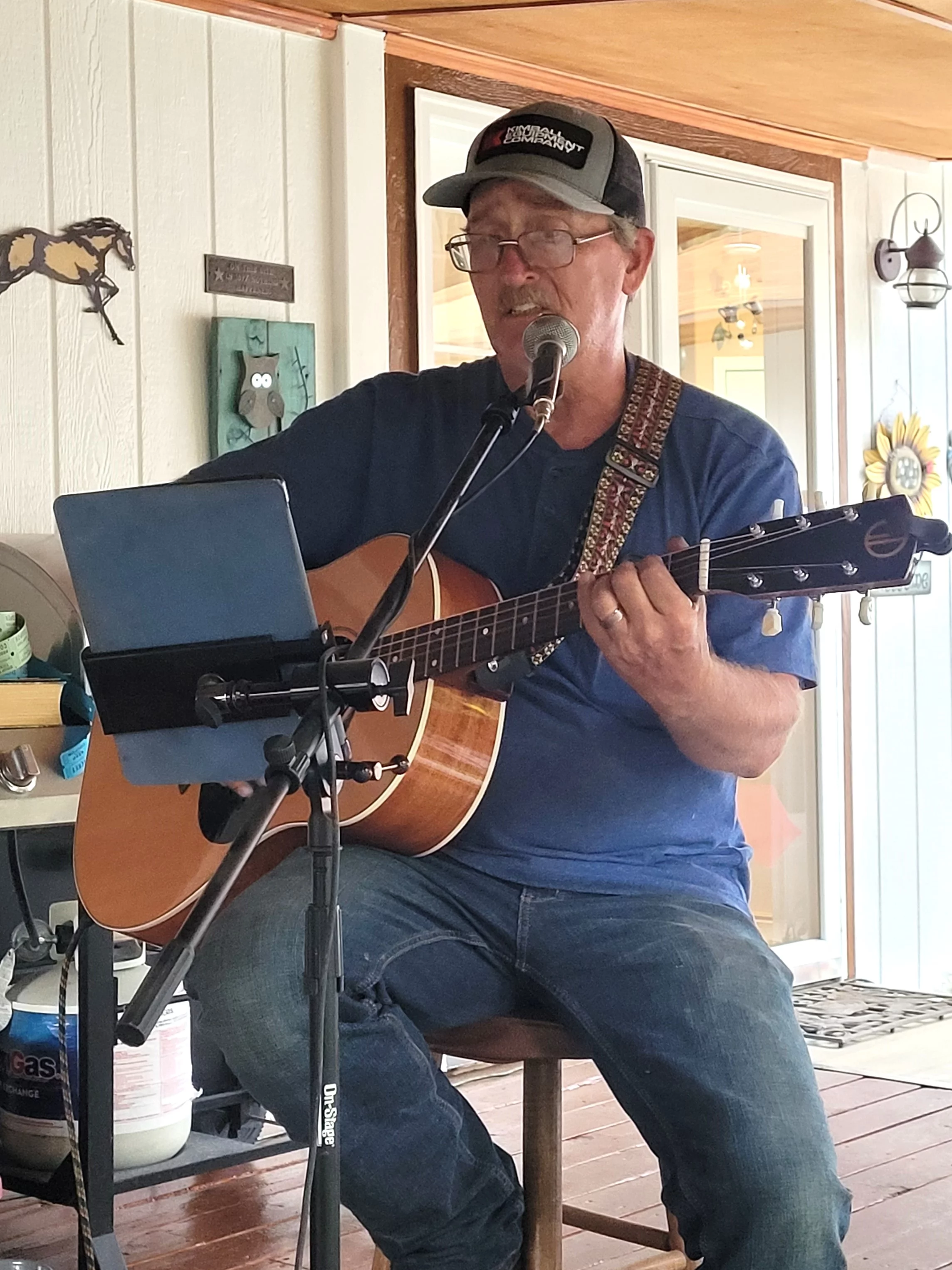 Kevin Playing Mahogany-Cedar Modified J45 Style Guitar 