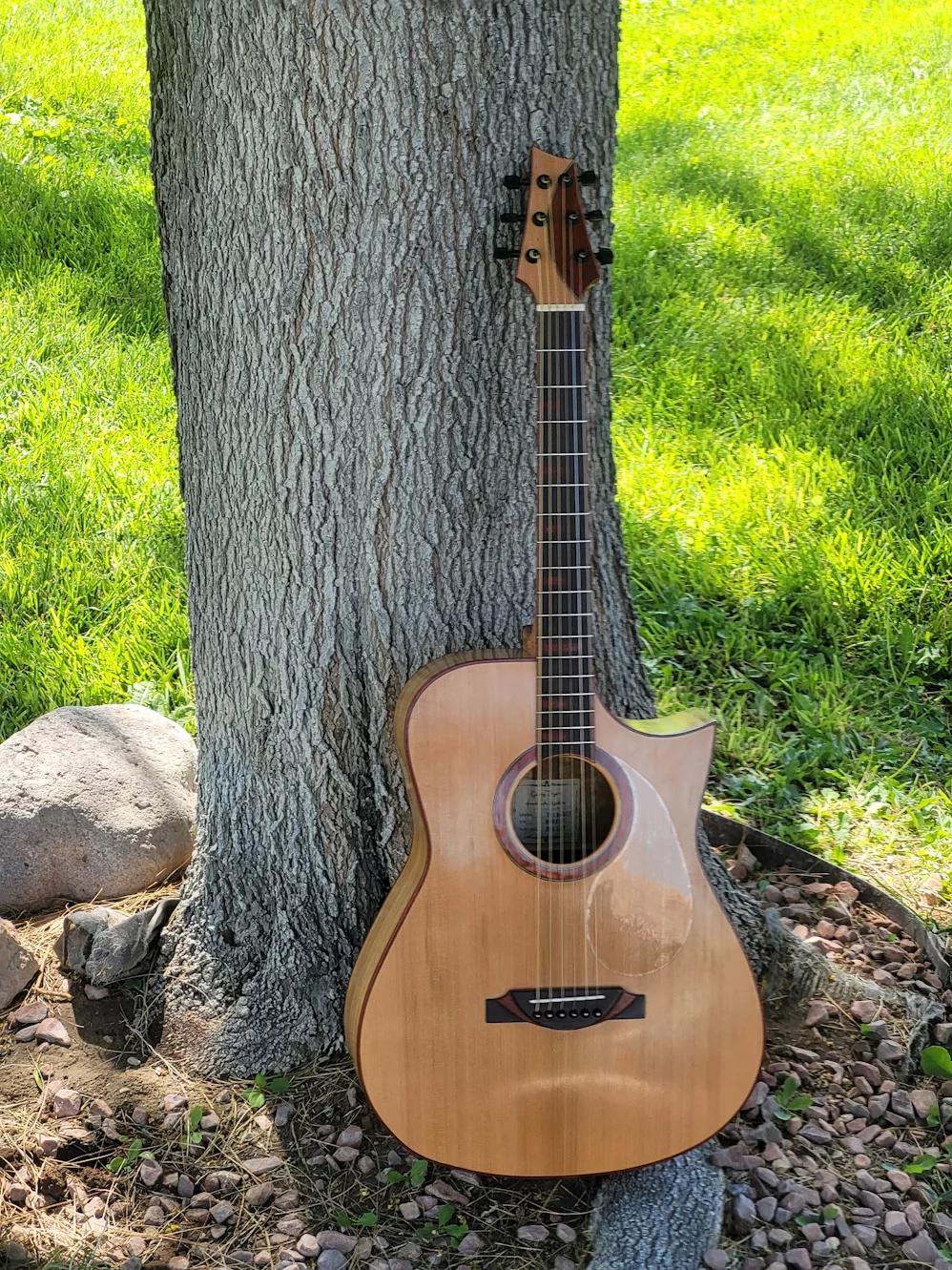 Movingui Cedar Cutaway OM Padauk Trim